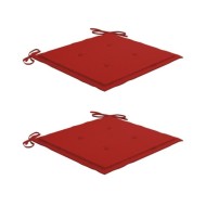 Coussins de chaise de jardin 2 pcs Rouge 50x50x3 cm