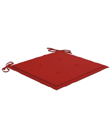 Coussins de chaise de jardin 2 pcs Rouge 50x50x3 cm