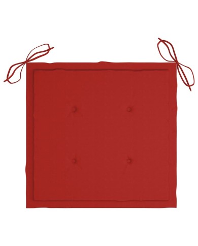 Coussins de chaise de jardin 2 pcs Rouge 50x50x3 cm