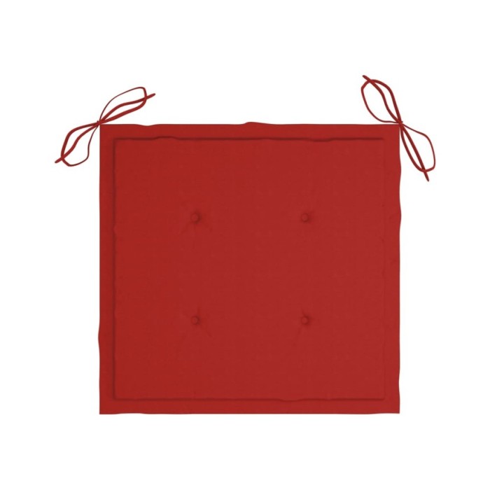 Coussins de chaise de jardin 2 pcs Rouge 50x50x3 cm