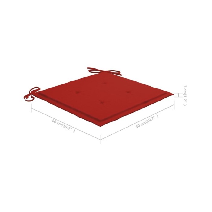 Coussins de chaise de jardin 2 pcs Rouge 50x50x3 cm