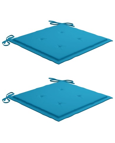 Coussins de chaise de jardin 2 pcs Bleu 50x50x3 cm