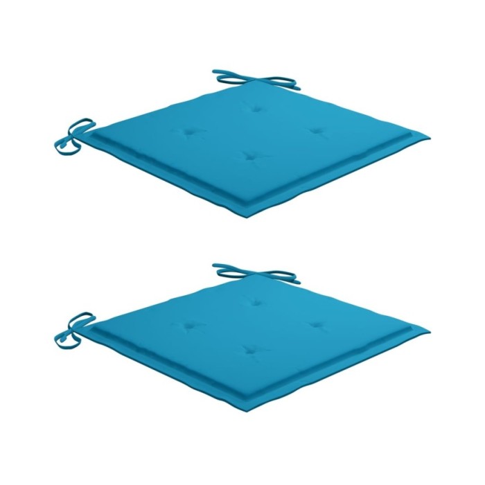 Coussins de chaise de jardin 2 pcs Bleu 50x50x3 cm