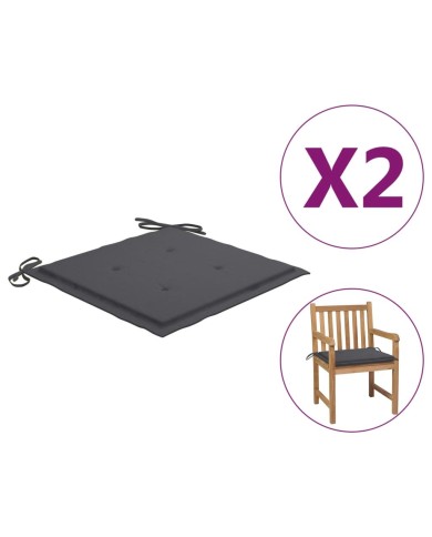 Coussins de chaise de jardin 2 pcs Anthracite 50x50x3 cm