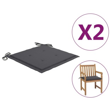 Coussins de chaise de jardin 2 pcs Anthracite 50x50x3 cm