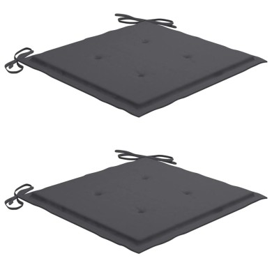 Coussins de chaise de jardin 2 pcs Anthracite 50x50x3 cm