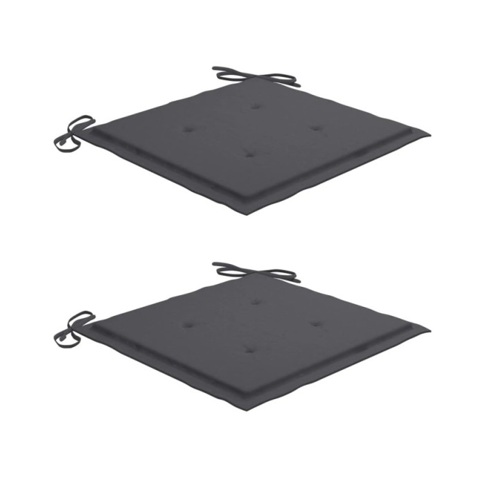 Coussins de chaise de jardin 2 pcs Anthracite 50x50x3 cm