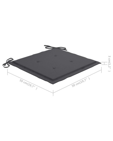 Coussins de chaise de jardin 2 pcs Anthracite 50x50x3 cm