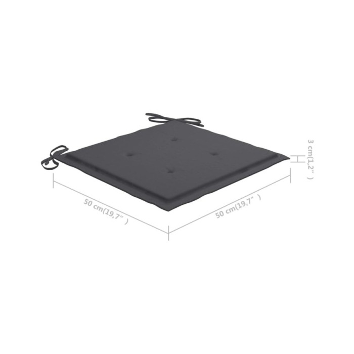 Coussins de chaise de jardin 2 pcs Anthracite 50x50x3 cm