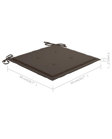 Coussins de chaise de jardin 2 pcs Taupe 50x50x3 cm