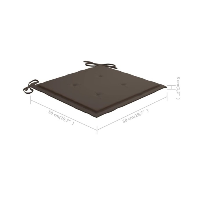 Coussins de chaise de jardin 2 pcs Taupe 50x50x3 cm