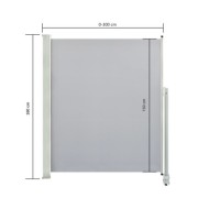 Auvent latéral rétractable de patio 160 x 300 cm Gris