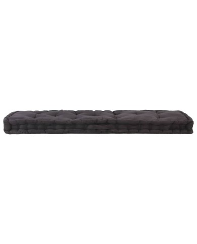 Coussin de plancher de palette Coton 120x40x7 cm Noir