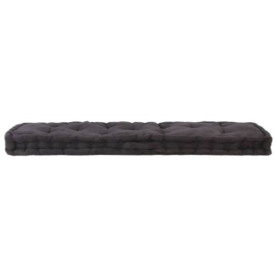 Coussin de plancher de palette Coton 120x40x7 cm Noir