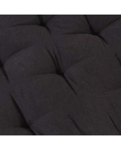 Coussin de plancher de palette Coton 120x40x7 cm Noir