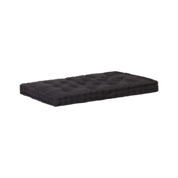 Coussin de plancher de palette Coton 120x80x10 cm Noir