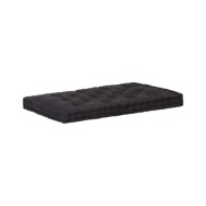 Coussin de plancher de palette Coton 120x80x10 cm Noir