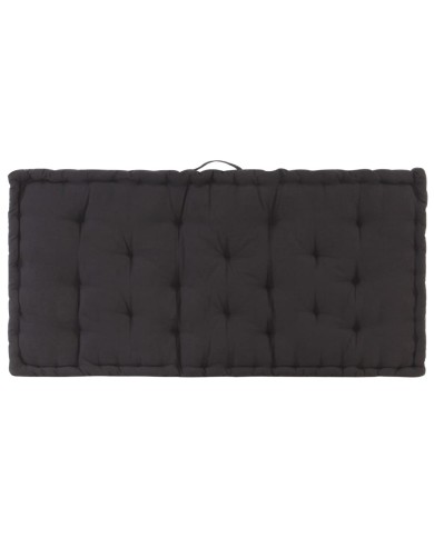 Coussin de plancher de palette Coton 120x80x10 cm Noir