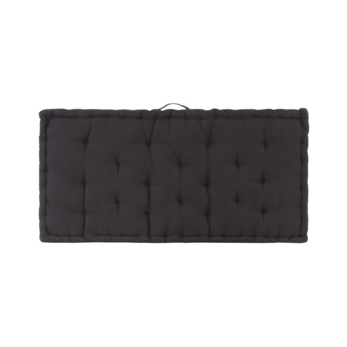 Coussin de plancher de palette Coton 120x80x10 cm Noir