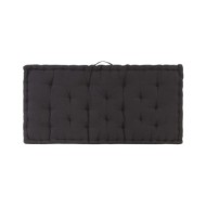 Coussin de plancher de palette Coton 120x80x10 cm Noir