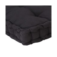 Coussin de plancher de palette Coton 120x80x10 cm Noir