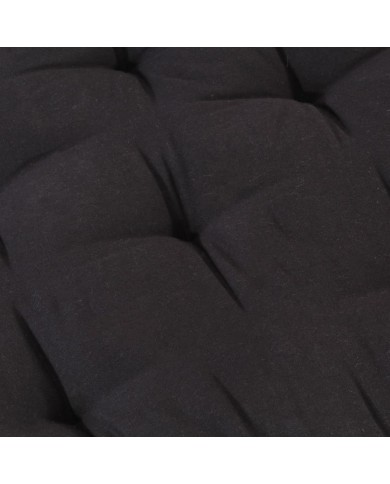 Coussin de plancher de palette Coton 120x80x10 cm Noir