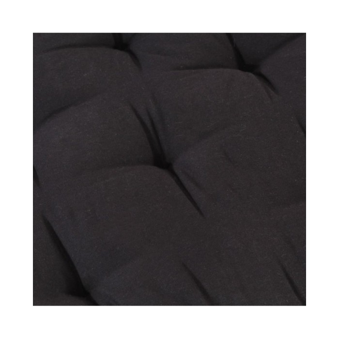 Coussin de plancher de palette Coton 120x80x10 cm Noir