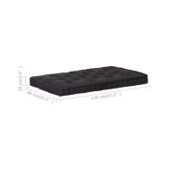 Coussin de plancher de palette Coton 120x80x10 cm Noir