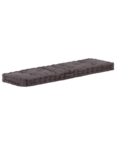 Coussin de plancher de palette Coton 120x40x7 cm Anthracite