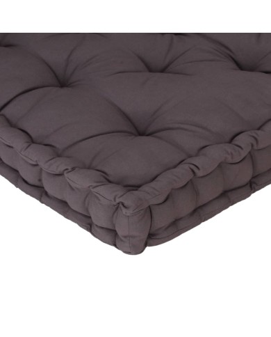 Coussin de plancher de palette Coton 120x40x7 cm Anthracite