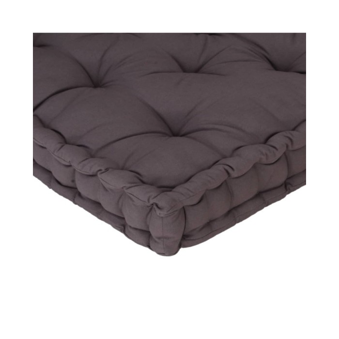 Coussin de plancher de palette Coton 120x40x7 cm Anthracite
