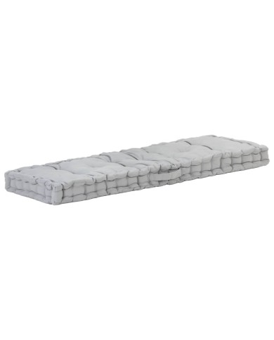 Coussin de plancher de palette Coton 120x40x7 cm Gris