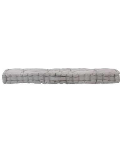 Coussin de plancher de palette Coton 120x40x7 cm Gris