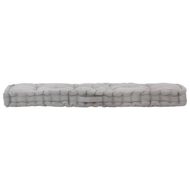 Coussin de plancher de palette Coton 120x40x7 cm Gris