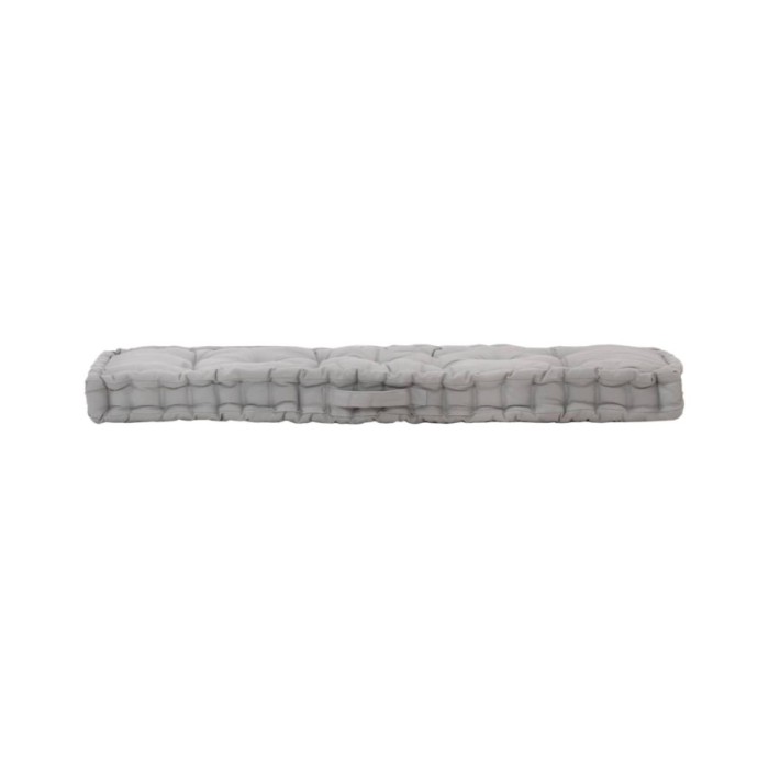 Coussin de plancher de palette Coton 120x40x7 cm Gris