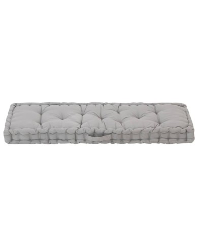 Coussin de plancher de palette Coton 120x40x7 cm Gris