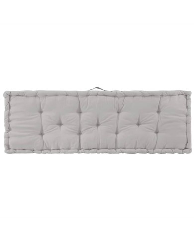 Coussin de plancher de palette Coton 120x40x7 cm Gris