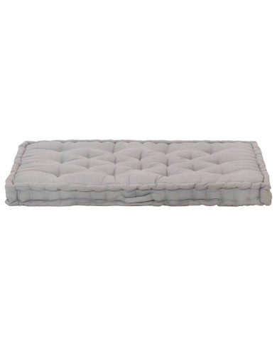Coussin de plancher de palette Coton 120x80x10 cm Gris