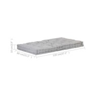 Coussin de plancher de palette Coton 120x80x10 cm Gris