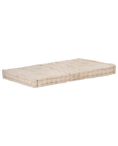 Coussin de plancher de palette Coton 120x80x10 cm Beige