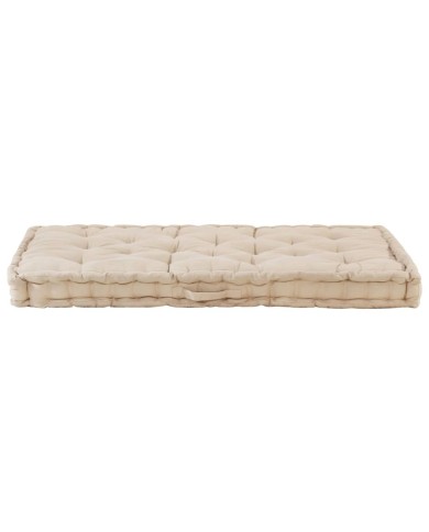 Coussin de plancher de palette Coton 120x80x10 cm Beige