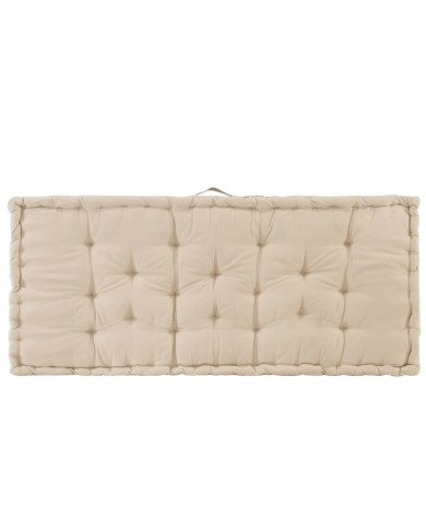 Coussin de plancher de palette Coton 120x80x10 cm Beige