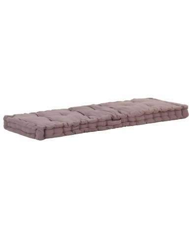 Coussin de plancher de palette Coton 120x40x7 cm Taupe