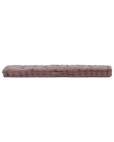 Coussin de plancher de palette Coton 120x40x7 cm Taupe