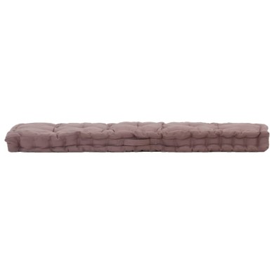 Coussin de plancher de palette Coton 120x40x7 cm Taupe