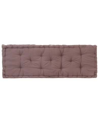 Coussin de plancher de palette Coton 120x40x7 cm Taupe