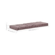 Coussin de plancher de palette Coton 120x40x7 cm Taupe