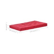 Coussin de plancher de palette Coton 120x80x10 cm Bordeaux