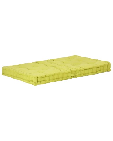 Coussin de plancher de palette Coton 120x80x10 cm Vert