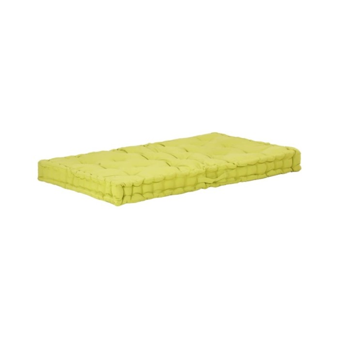 Coussin de plancher de palette Coton 120x80x10 cm Vert